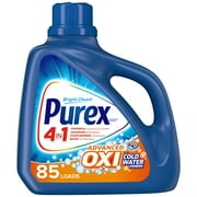 Purex Liquid Laundry Detergent Plus OXI, Stain Defense Technology, 128 Fluid Ounces, 85 Wash Loads (Pack of 3)